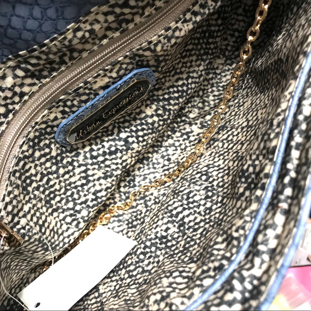 •Rare•Denim Blue Emilia• Vegan Envelope Clutch - Picture 6 of 6